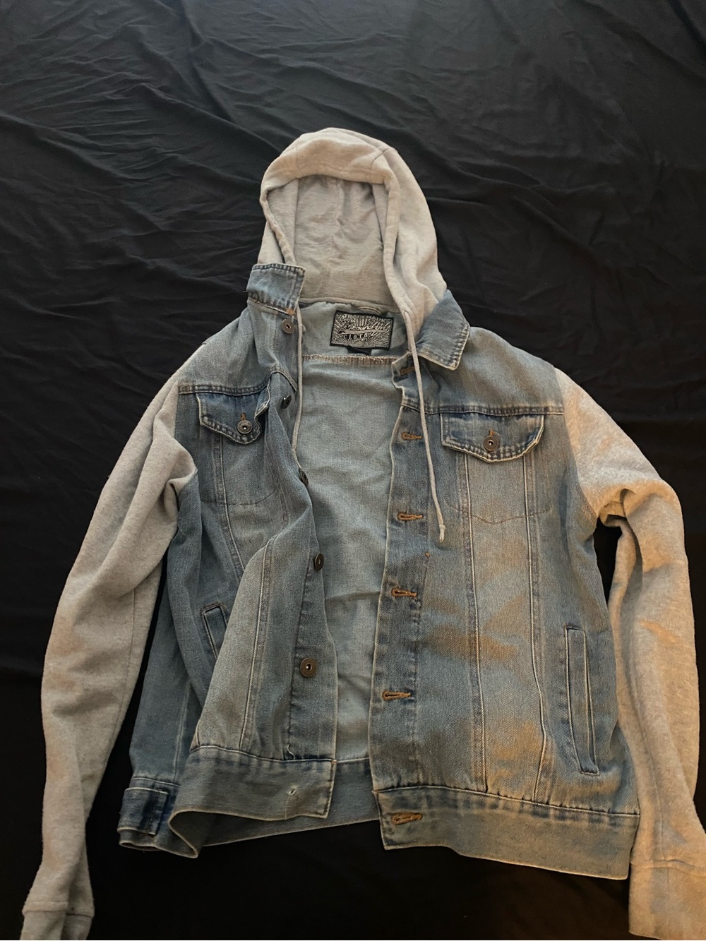 Cool Grey and Denim Hoodie